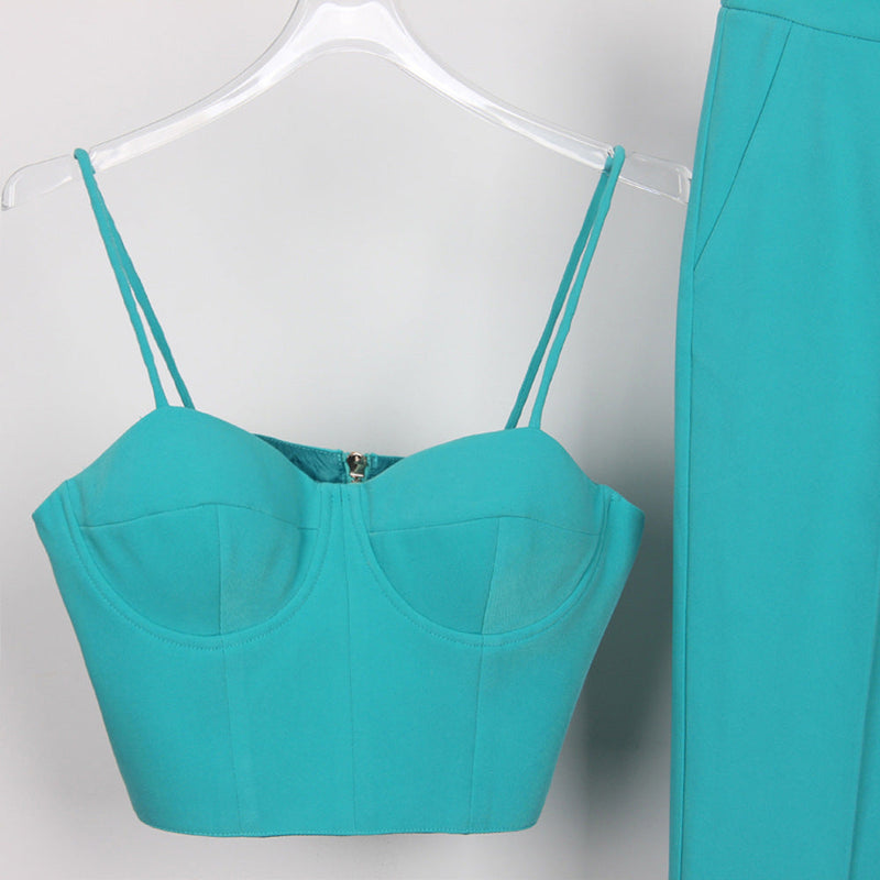 Office Business Plus Bra Pants Blazer Suit Set