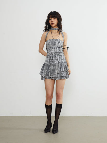 Tie-dye Elastic Tube Top Jumpsuit Dress