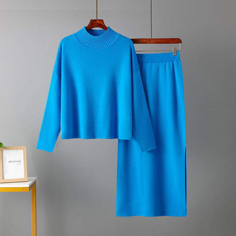 Clothing Autumn Loose Long Skirt Two Piece Suit Sweater