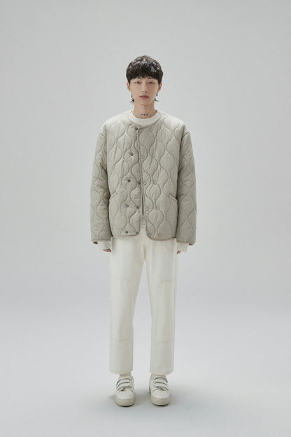 Cream Cable Knit Sweater With Chevron Pattern