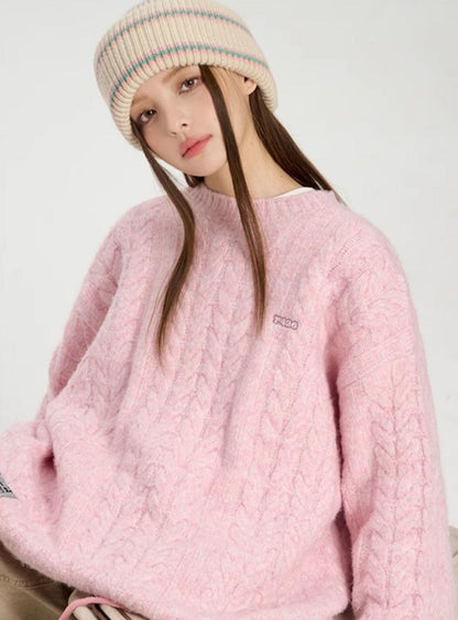 Hip-hop Versatile Twist Knit Sweater