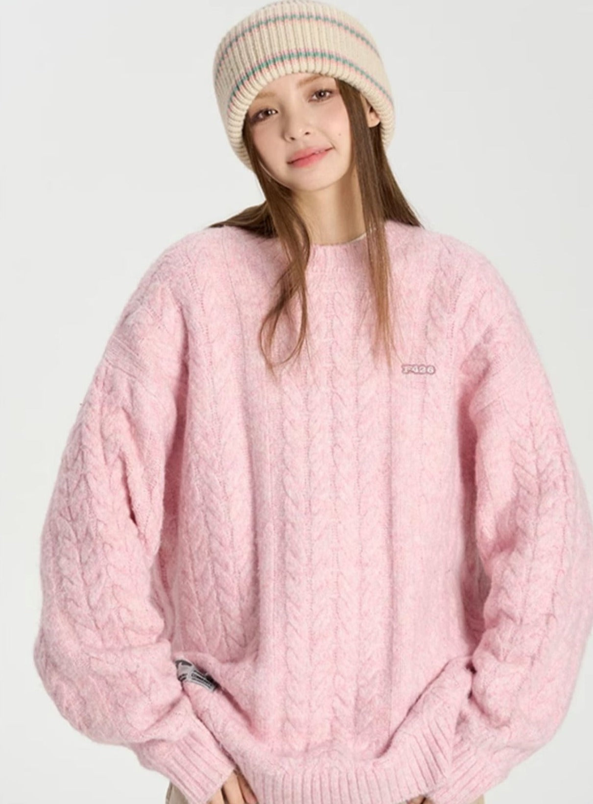 Hip-hop Versatile Twist Knit Sweater