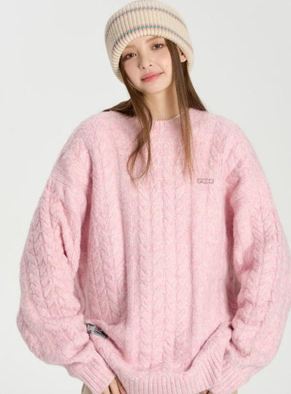 Hip-hop Versatile Twist Knit Sweater