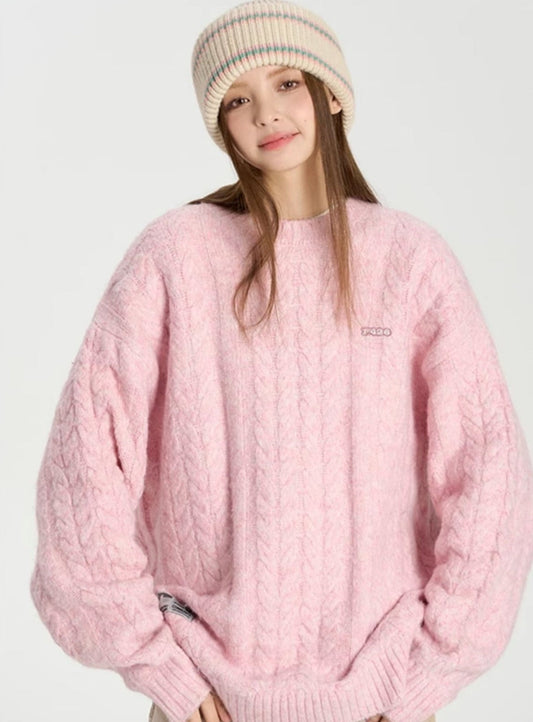 Hip-hop Versatile Twist Knit Sweater