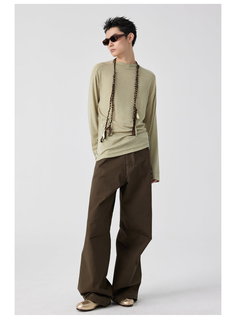 Wide Leg Brown Flared Pants