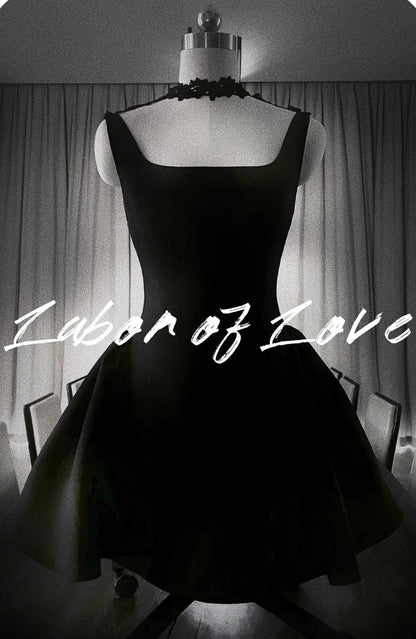 Off-the-shoulder Black Mini Dress