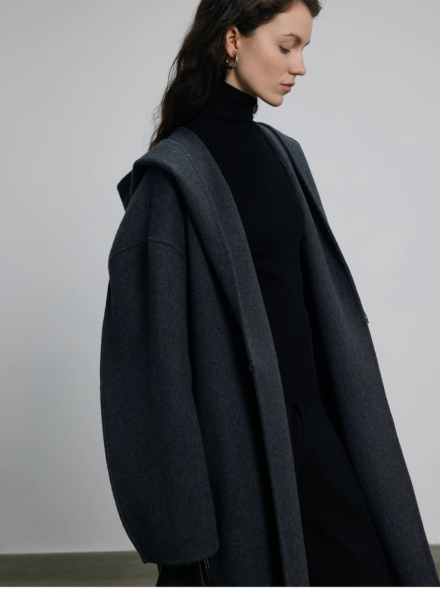 Hooded Long Woolen Coat