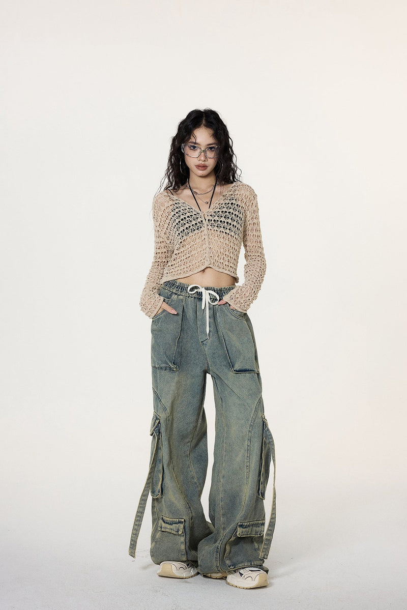 Crochet Button Crop Cardigan