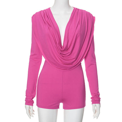 Clothing Swing Collar Tight Long Sleeve Romper