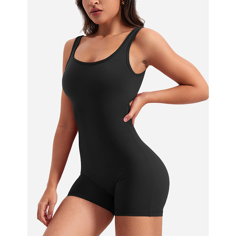 Spring Summer Clothing Shoulder Strap Backless Slim Fit Hip Lifting Yoga Jumpsuit