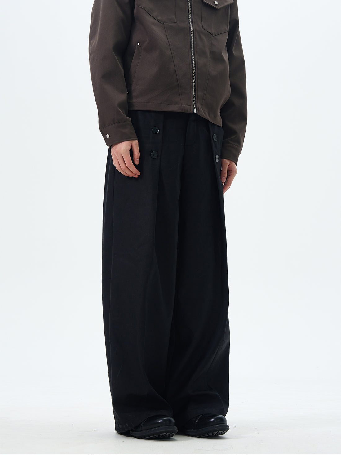 Black Oversized Cargo Wide Leg Pants