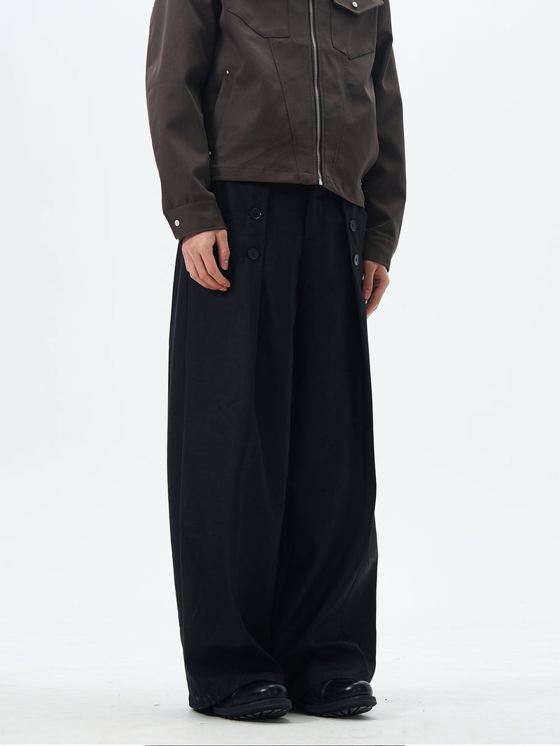 Black Oversized Cargo Wide Leg Pants