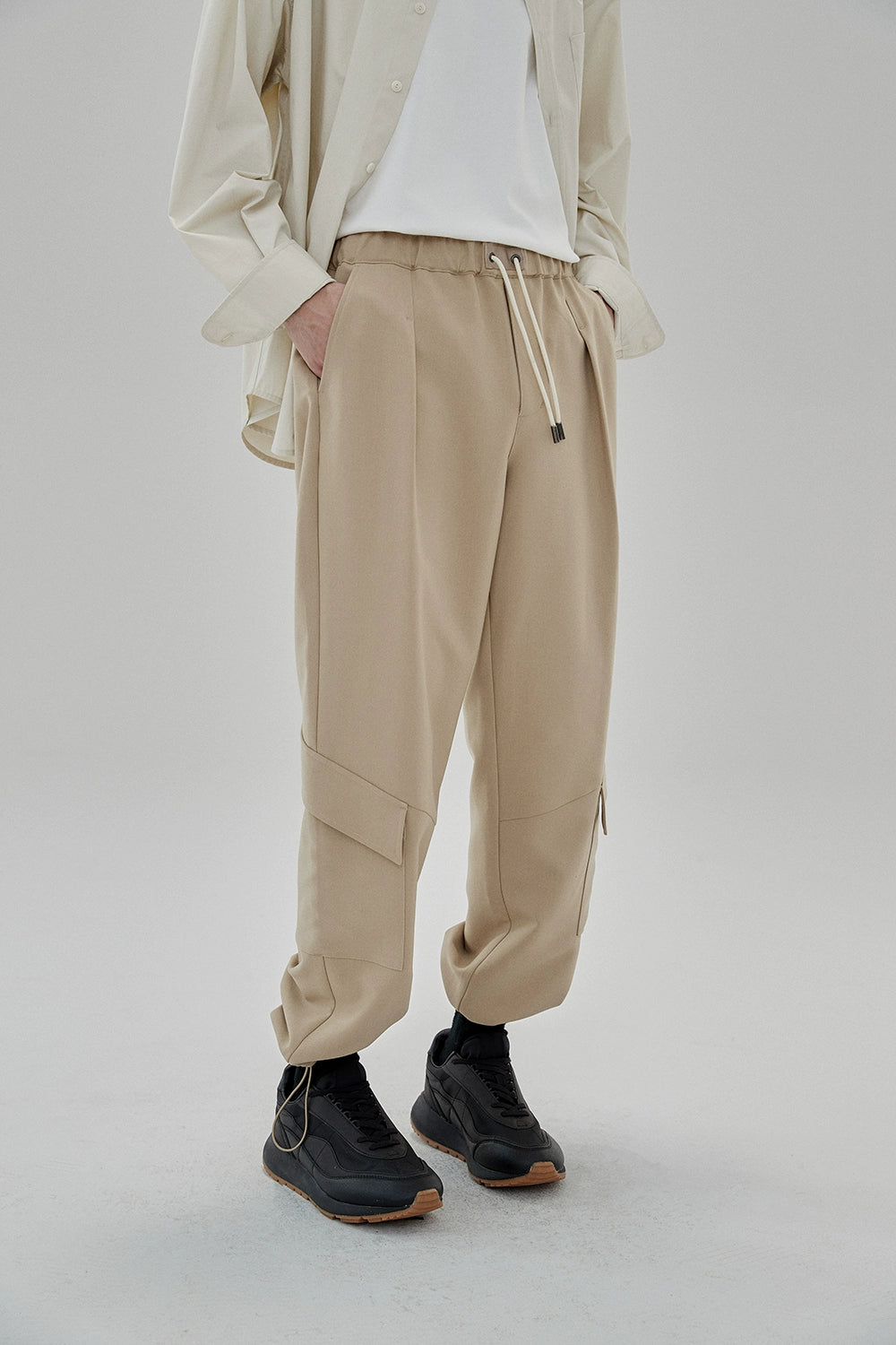 Draping Drawstring Cargo Pants