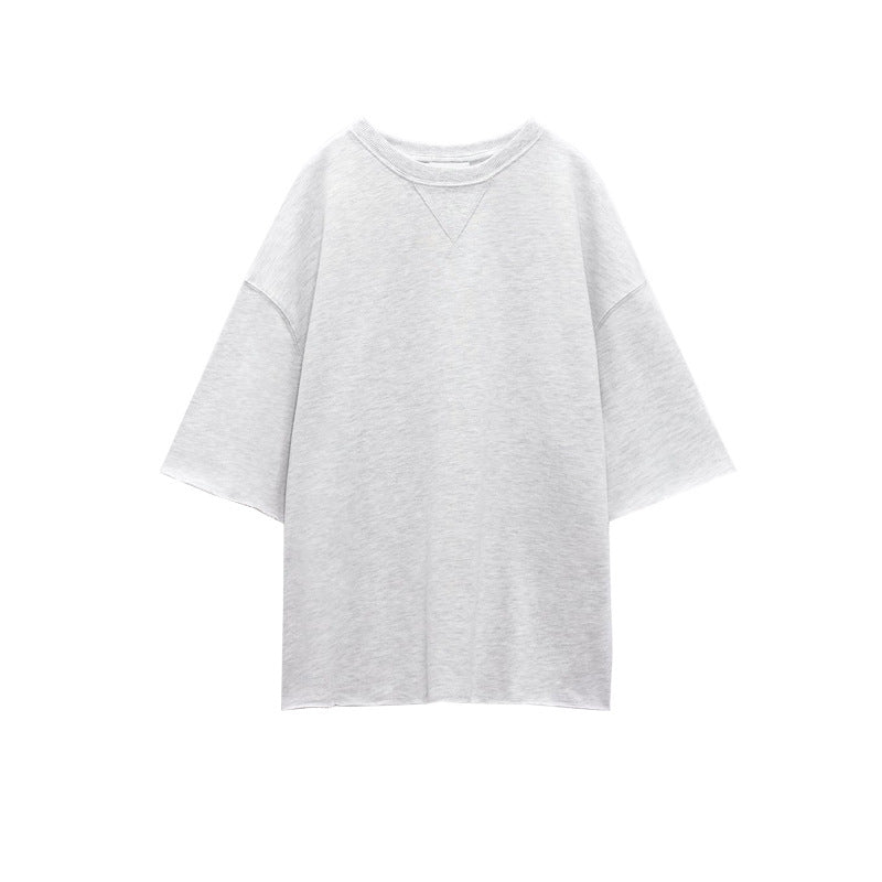 Summer Stretch High Waist Shorts Loose Cotton Short Sleeve T Shirt