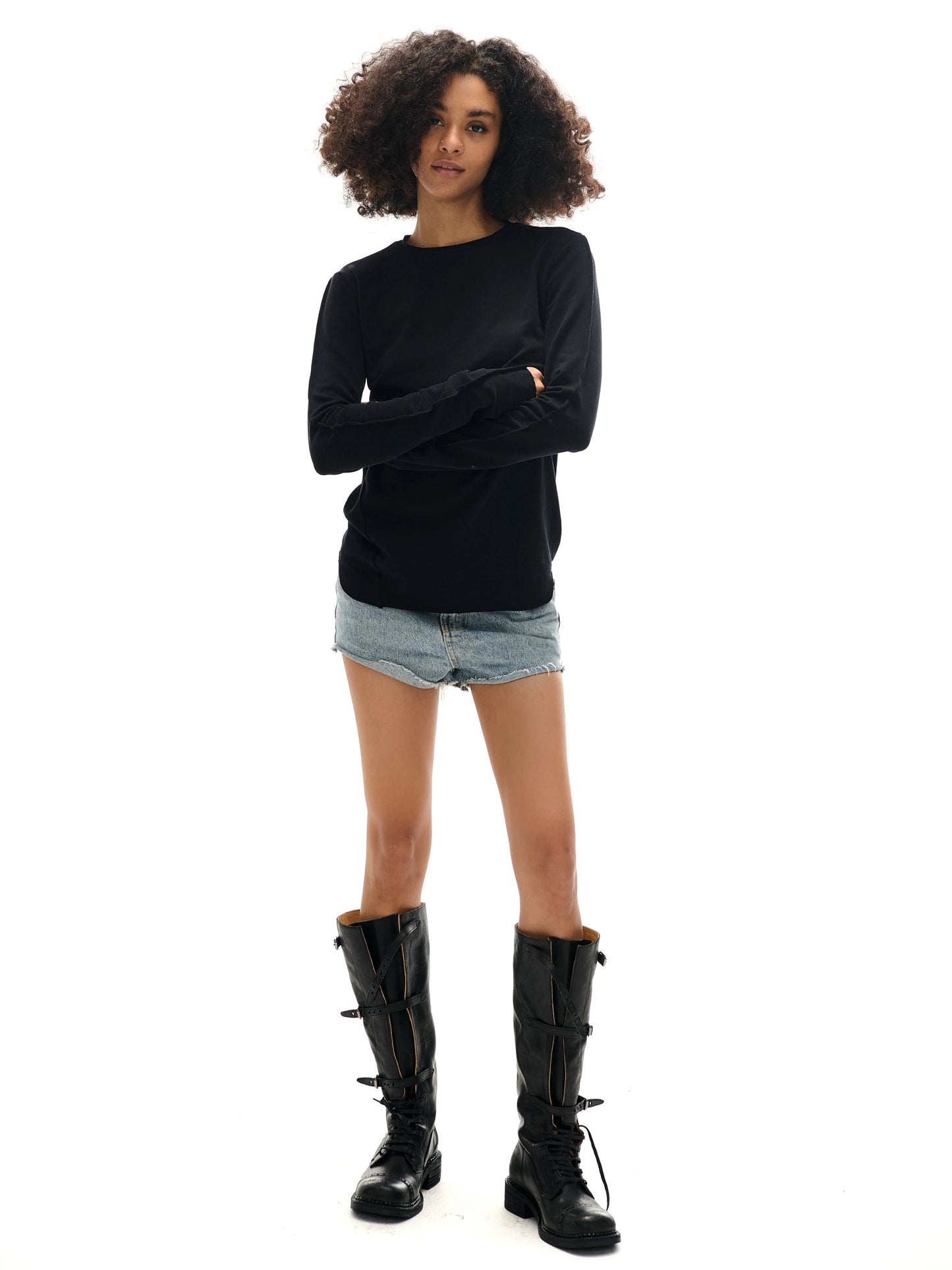 Round Neck Slim Fit Long Sleeve T-shirt