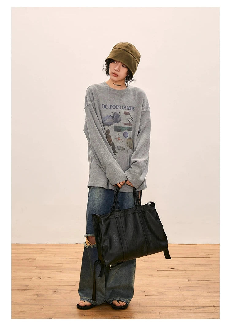 Octopusme Oversized Graphic Sweatershirt