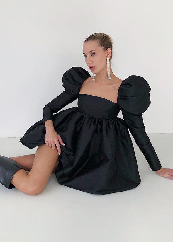 Opulent Puff-sleeve Mini Dress