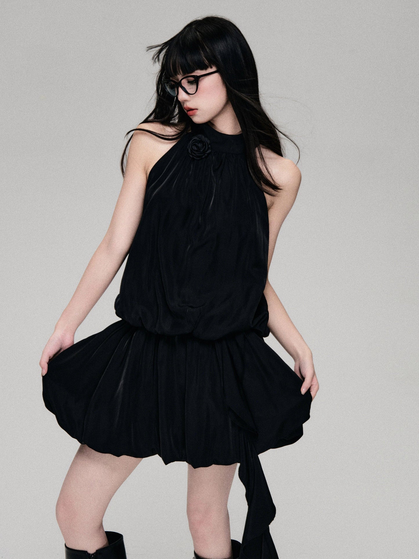 Luluswings Halter Neck Bubble Hem Mini Dress - Cocktail Attire