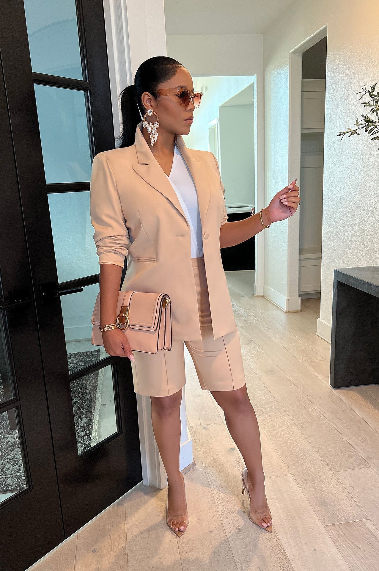 Clothing Blazer Shorts Two Piece Suit Spring Summer Suit