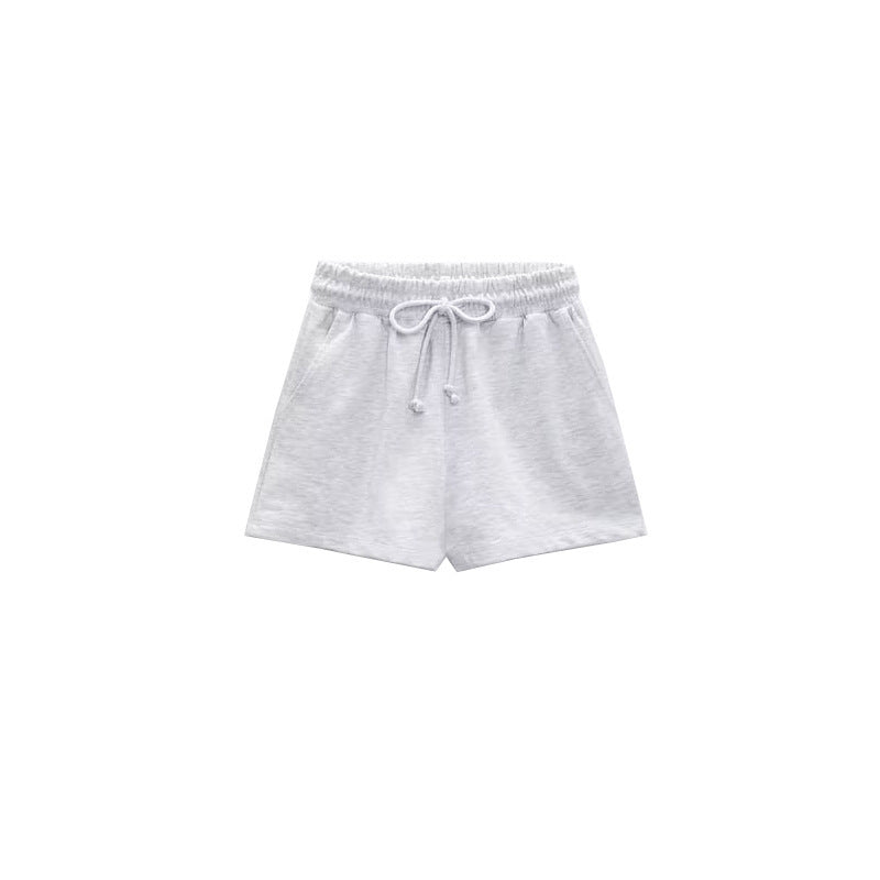 Summer Stretch High Waist Shorts Loose Cotton Short Sleeve T Shirt