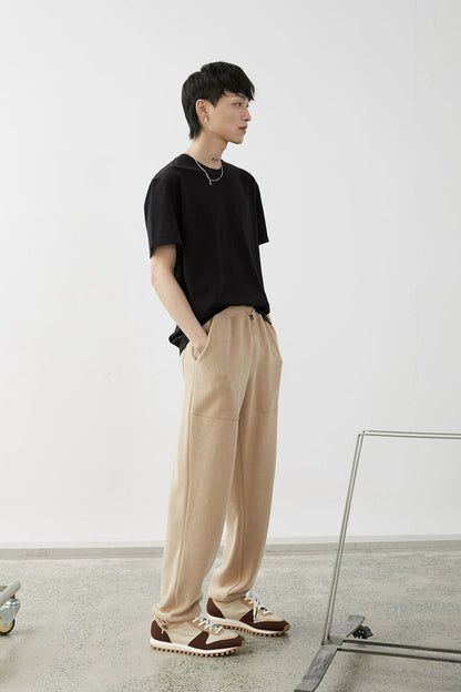 Drawstring Wide-leg Athletic Pants