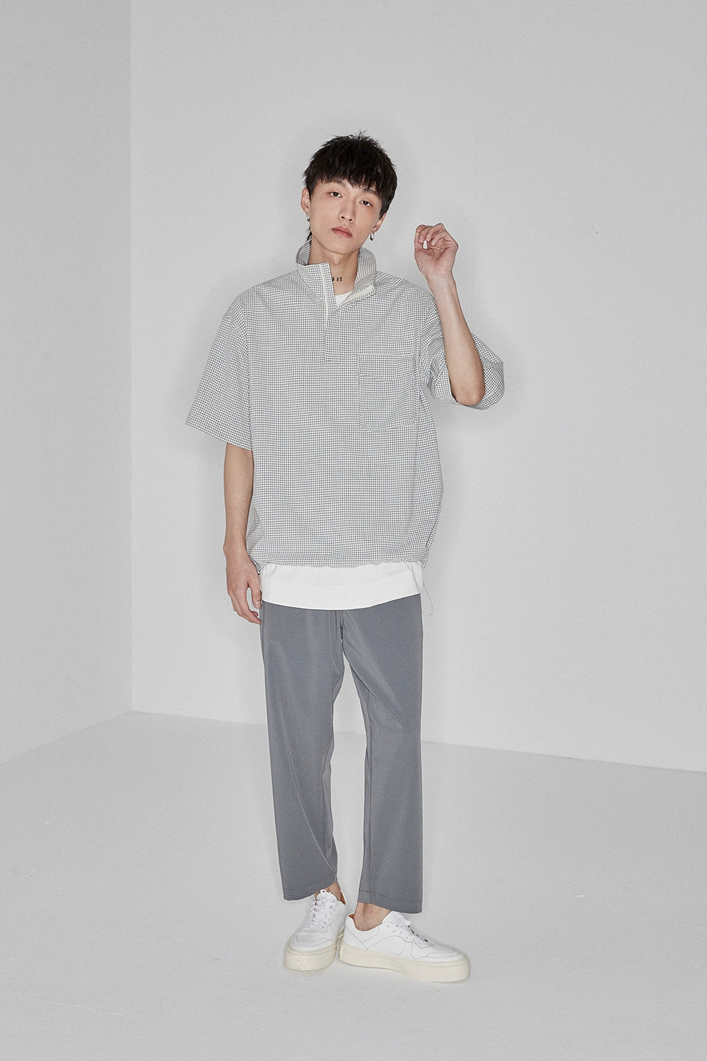 Side Seam-free Elastic Waist Cropped Pants