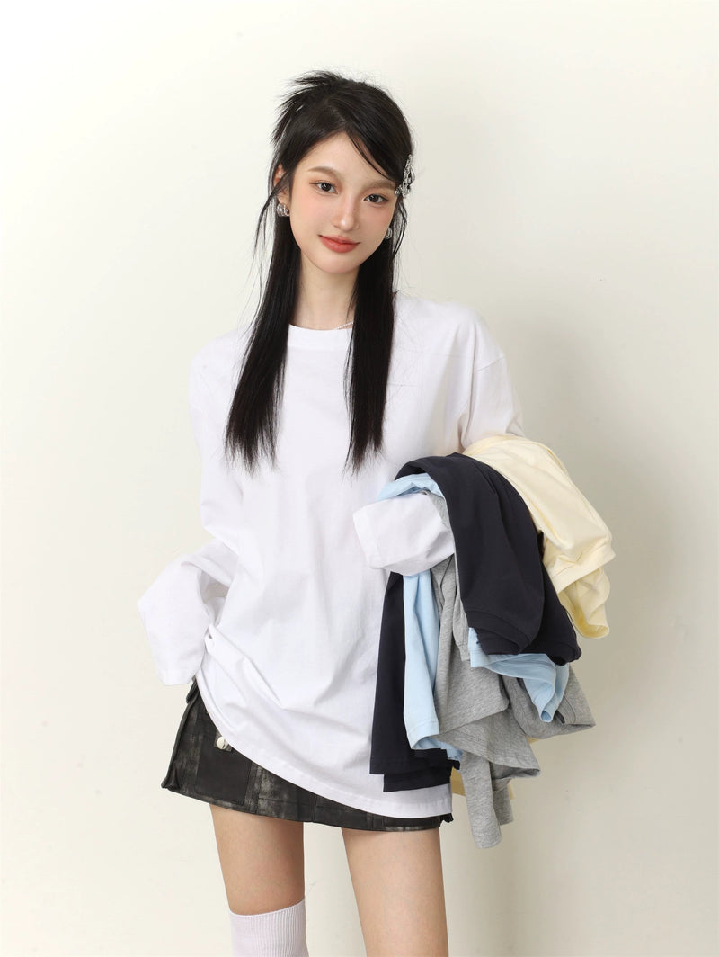 Color Loose Long Sleeve T-shirt