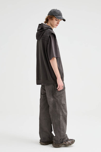 Multi-pocket Crinkled Drawstring Cargo Pants