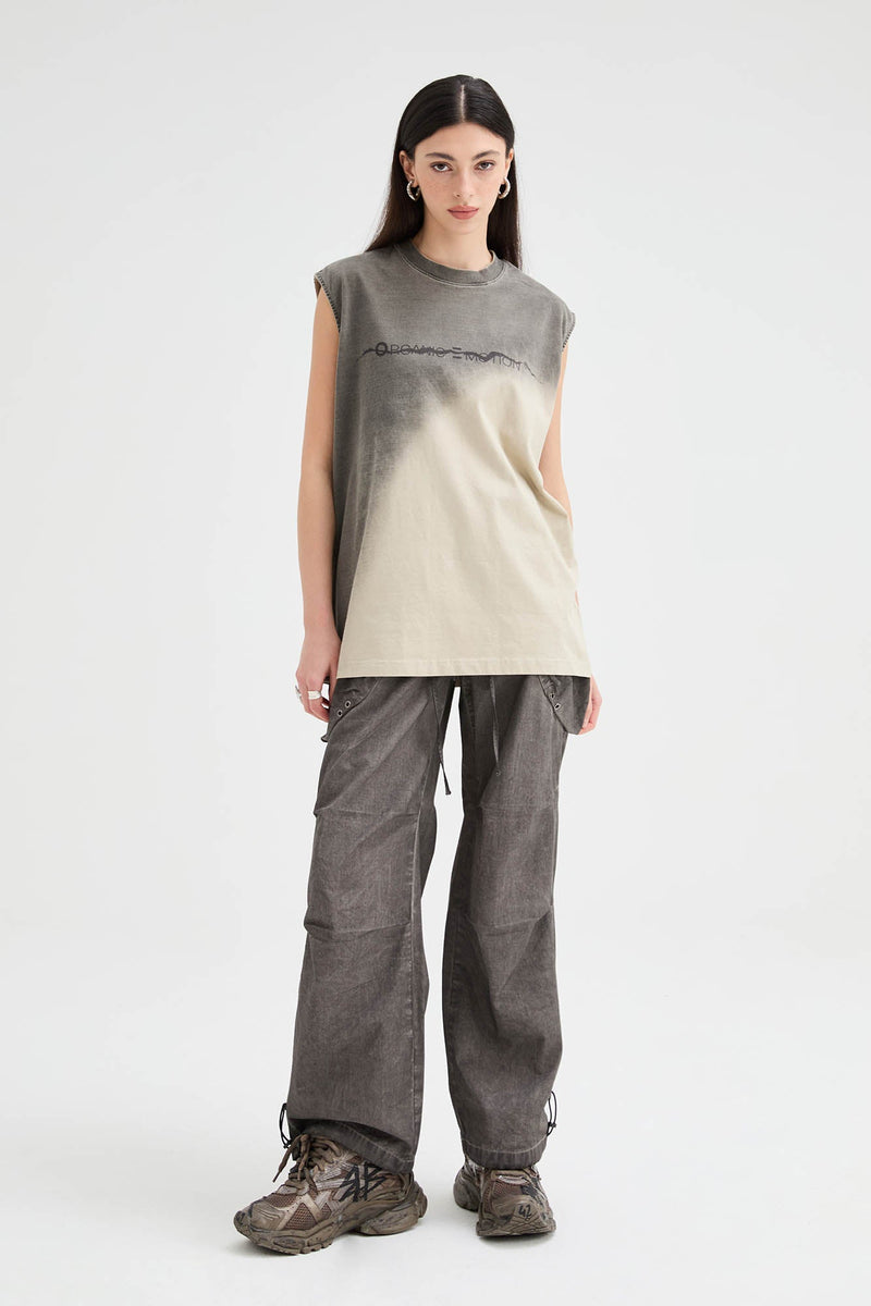 Multi-pocket Crinkled Drawstring Cargo Pants