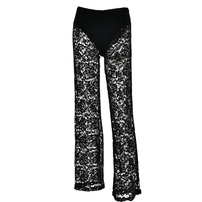 Sheer Gothic Wild Patchwork Straight Transparent Summer Pants