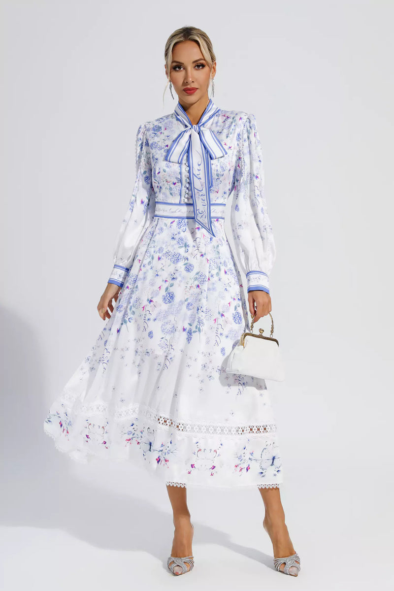 Oaklyn White Long Sleeve Maxi Dress