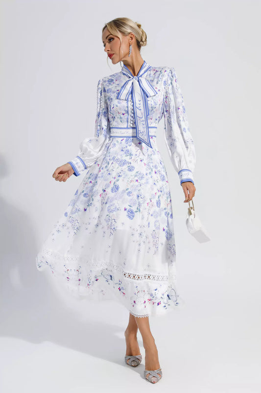 Oaklyn White Long Sleeve Maxi Dress