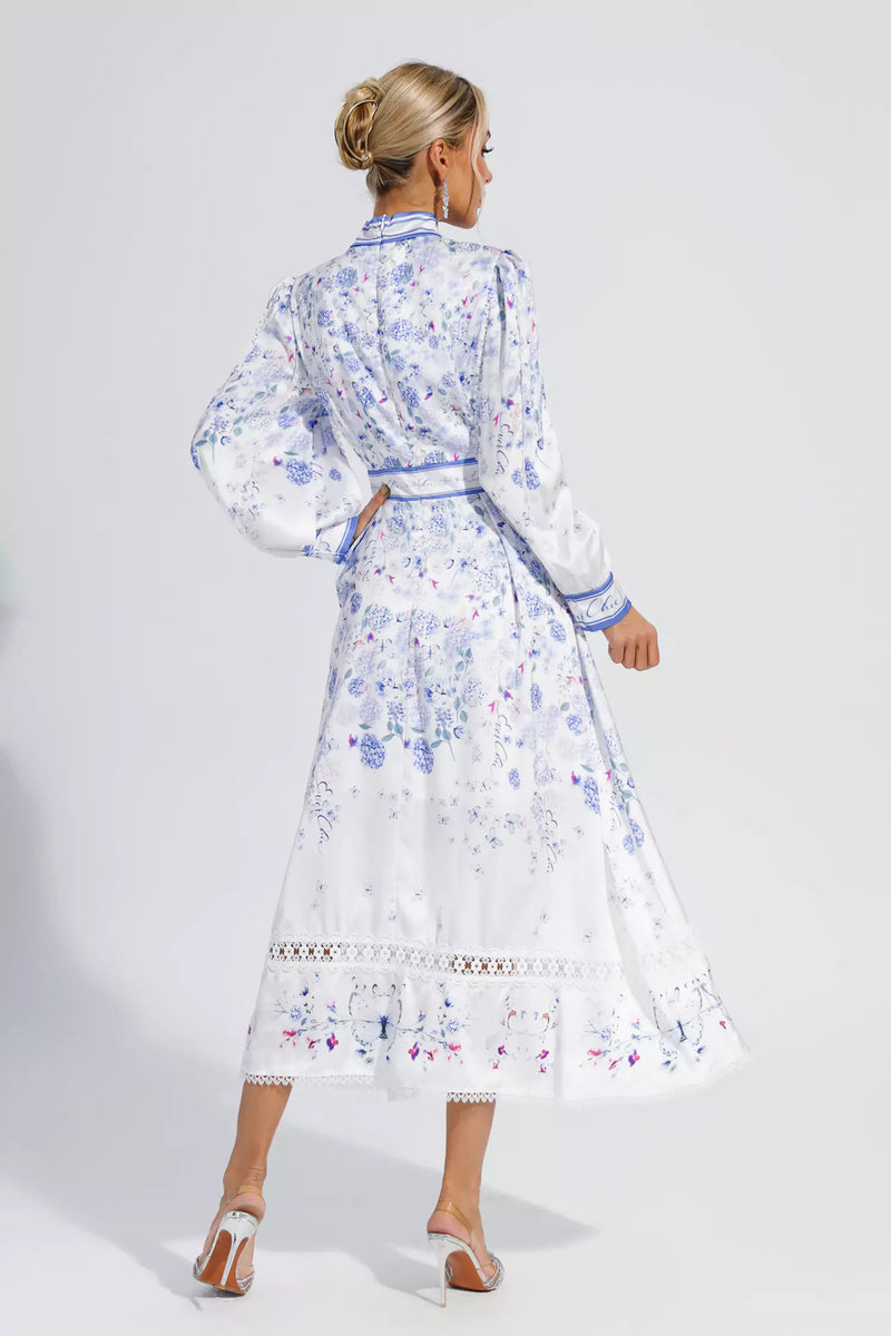 Oaklyn White Long Sleeve Maxi Dress