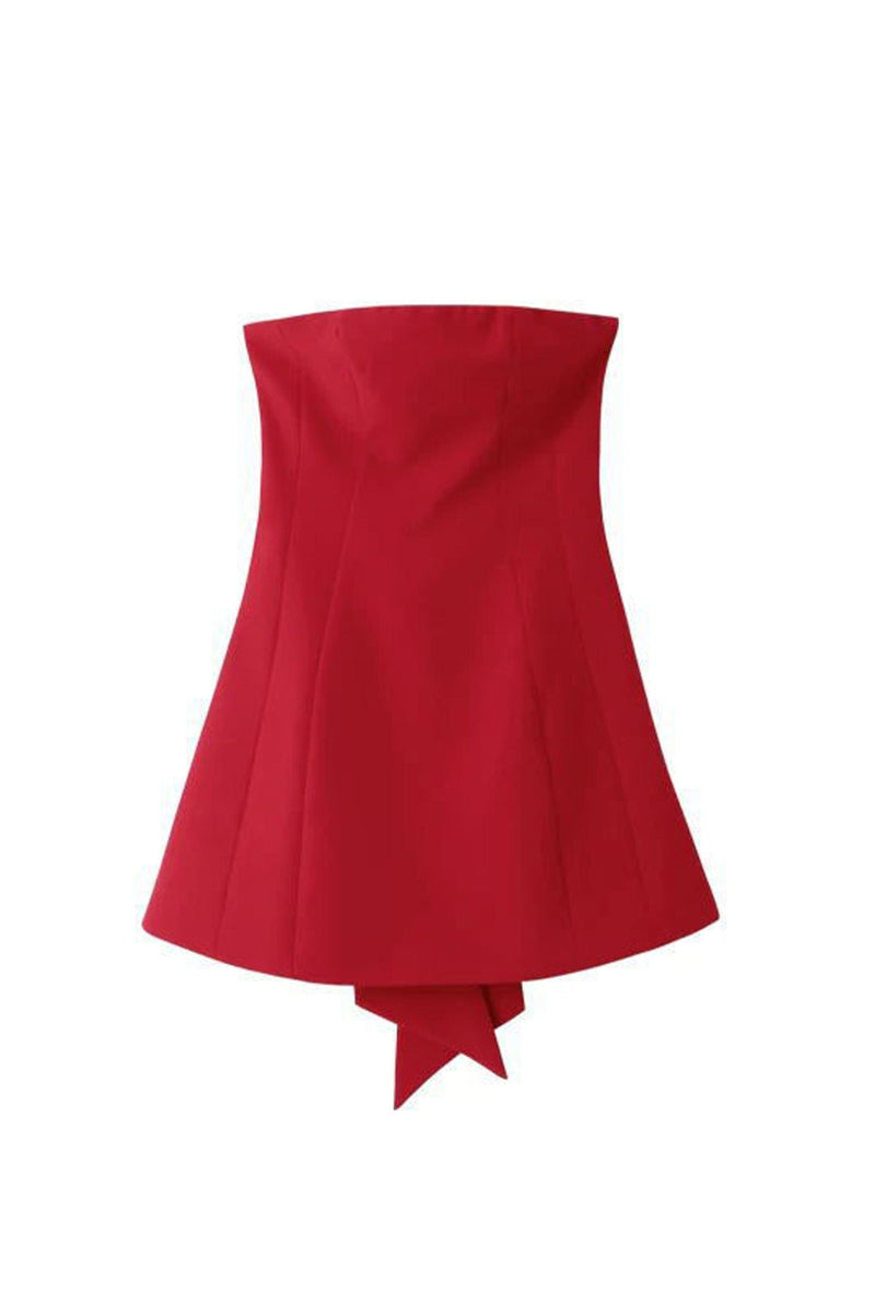 Off-shoulder Back Bow Mini Dress