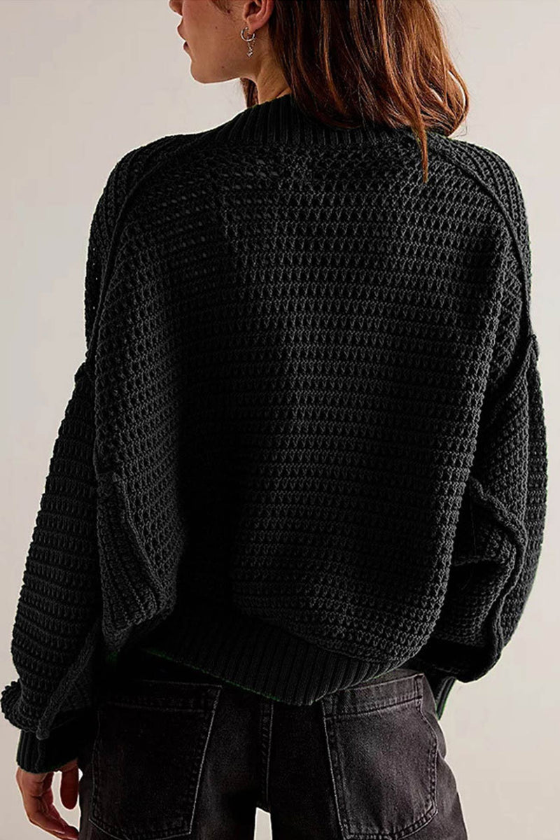 Open Front Bat Sleeve Knit Cardigan
