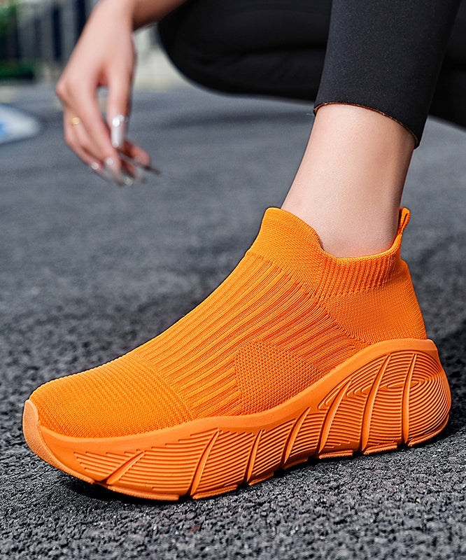Orange Elastic Fabric Platform Sport Shoes for Tp025