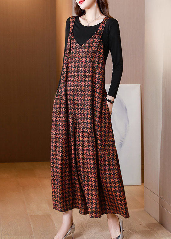 Orange Print Cotton Jumpsuits Two-piece Set Wide Leg Pants Spring Ac2027