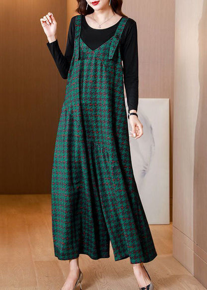 Orange Print Cotton Jumpsuits Two-piece Set Wide Leg Pants Spring Ac2027