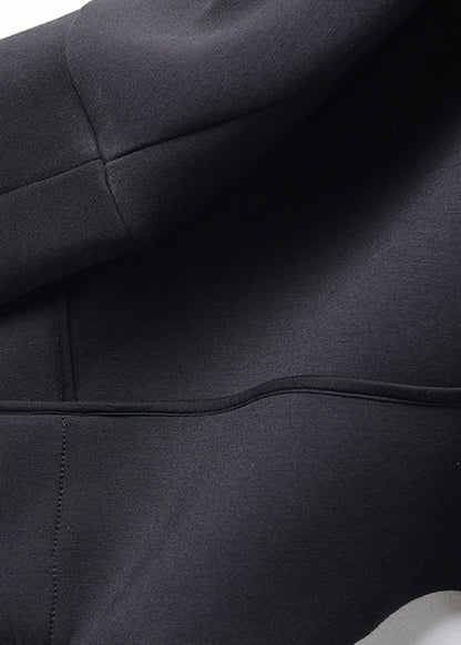 Organic Black Peter Pan Collar Button Cotton Coats Batwing Sleeve Ql046