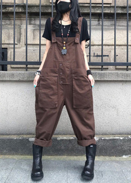 Organic Coffee Overalls Jumpsuit Summer Ty1001