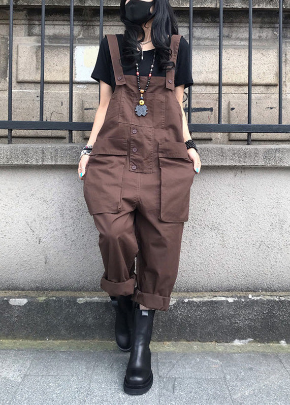 Organic Coffee Overalls Jumpsuit Summer Ty1001