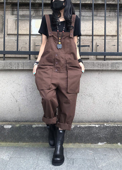 Organic Coffee Overalls Jumpsuit Summer Ty1001