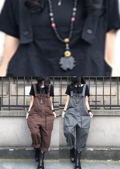Organic Coffee Overalls Jumpsuit Summer Ty1001