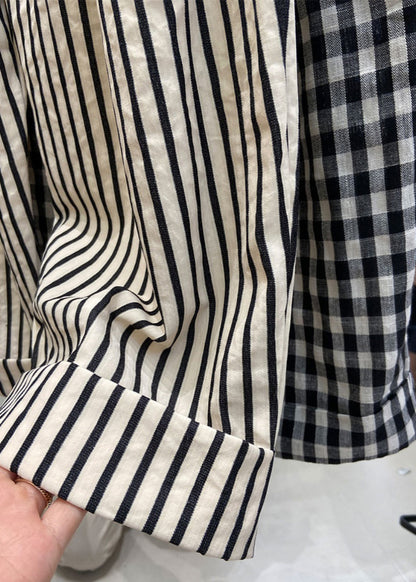 Organic Striped Elastic Waist Crop Pants Summer Ap062