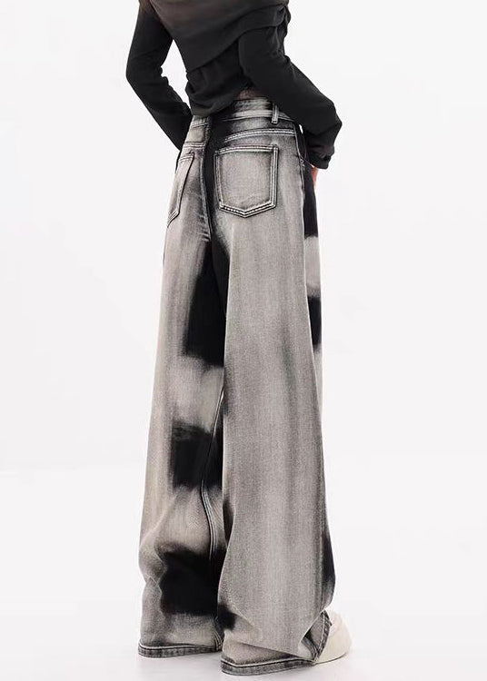 Original Design Gradient Tie Dye Denim Wide Leg Pants Fall Wp045
