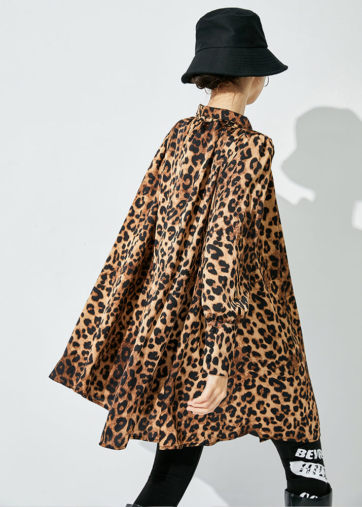 Original Design Oversized Leopard Print Blouses Spring Ly0820