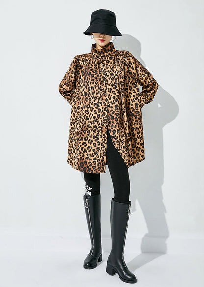 Original Design Oversized Leopard Print Blouses Spring Ly0820