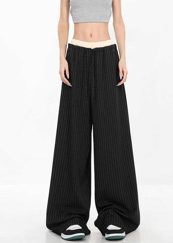 Original Design Red Pockets Striped Cotton Pants Fall Wp027