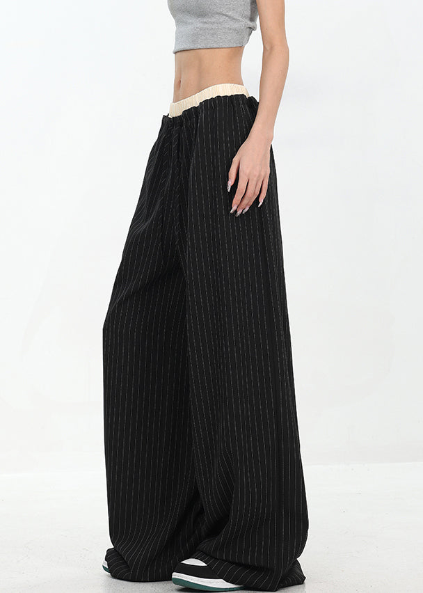 Original Design Red Pockets Striped Cotton Pants Fall Wp027