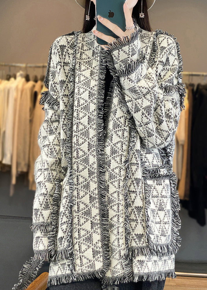 Original Design Tasseled Pockets Woolen Cardigan Fall Ac1006